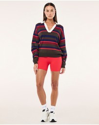 P.E Nation - Retreat Stripe Collar Knit Top