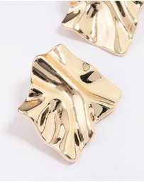Lovisa - Gold Plated Warped Metal Stud Earrings