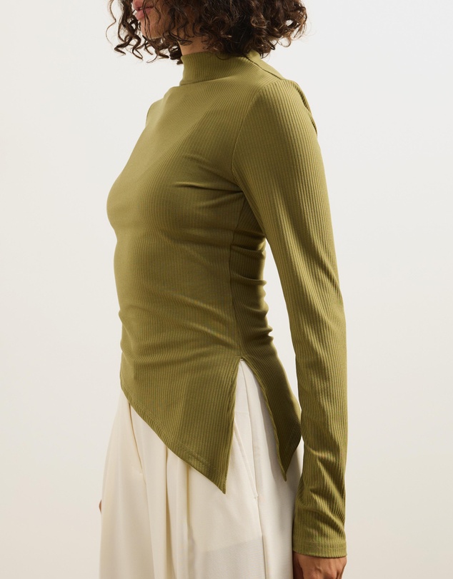 Atmos&Here - Long Sleeve Boat Neck Jersey Top