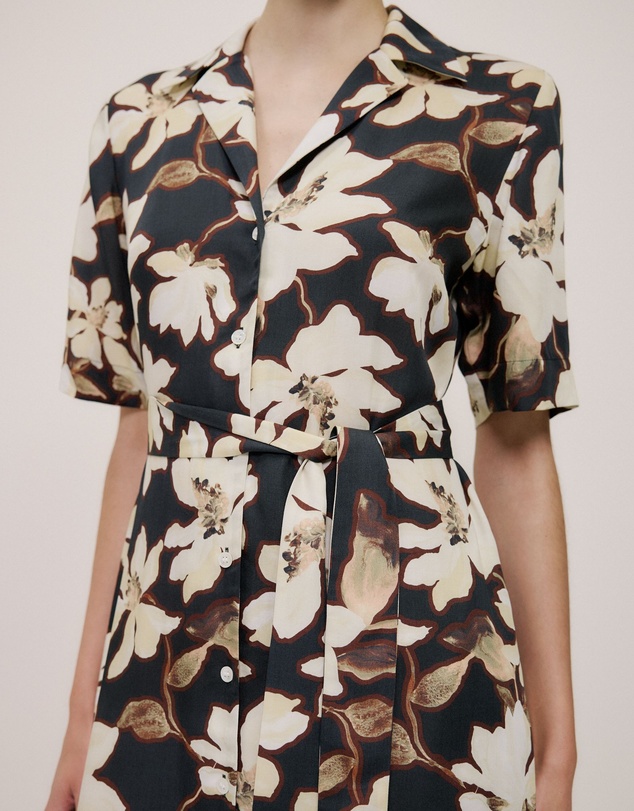 Trenery - Calais Short Sleeve Shirt Dress in Black