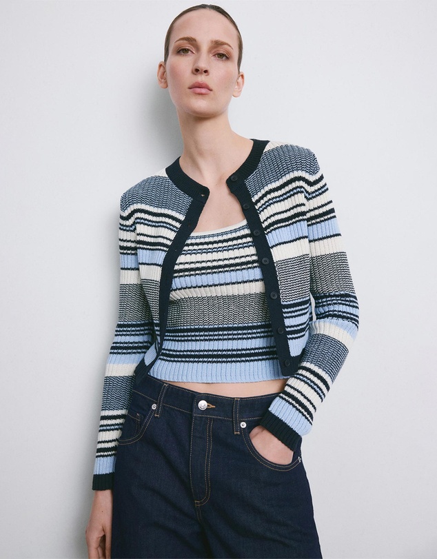 M.N.G - Stripped Knit Cardigan