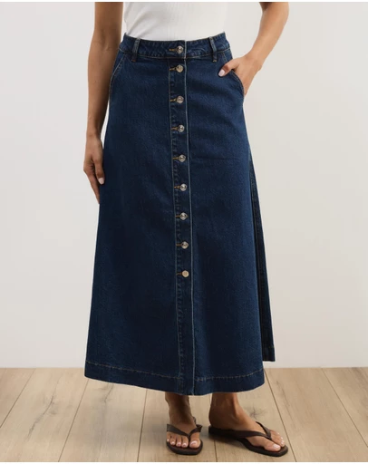 Atmos&Here - Aston Denim Midi Skirt