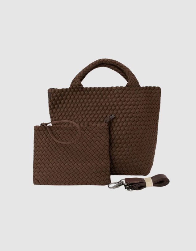 Chuchka - Woven Neoprene Shoulder Tote - Choc Brown