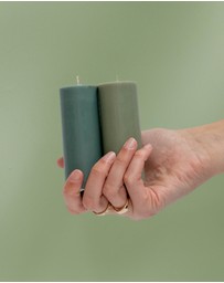 porter green - escc small pillar candle soy-blend unscented candles