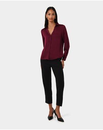 Forcast - Lila V-neck Satin Blouse