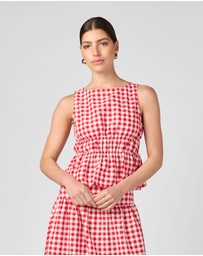 MVN - Gingham Cinched Top