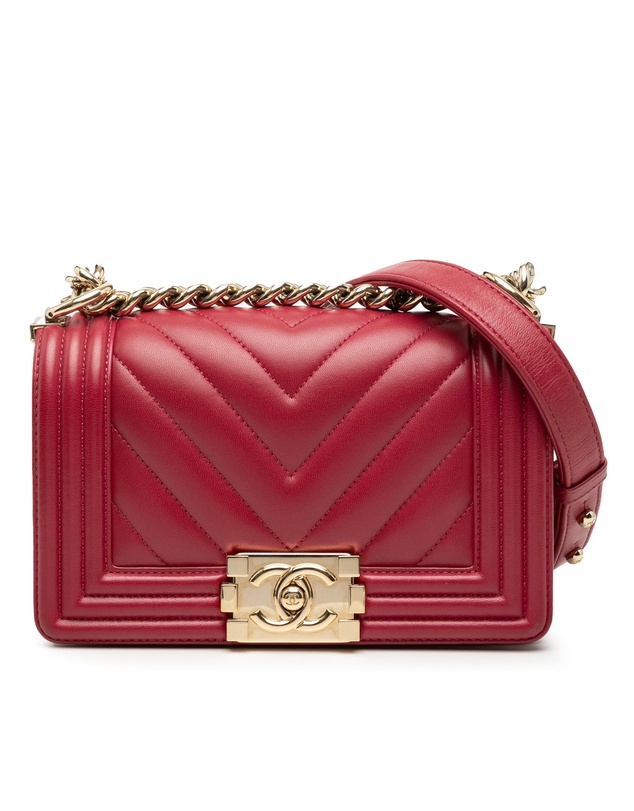 Pre-Loved by Azura Reborn - Pre-Loved Small Chevron Calfskin Boy Flap