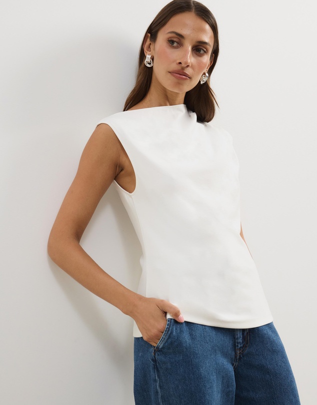 Atmos&Here - Amaris High Neckline Ponte Structured Top