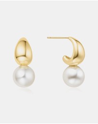 Ania Haie - Gold Pearl Dome Hoop Earrings