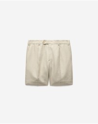 Calibre - Linen Cotton Twill Shorts Natural