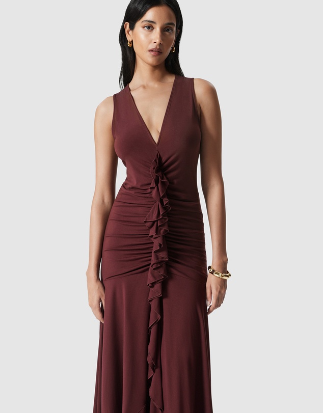 & Other Stories - V-Neck Ruffle Maxi Dress