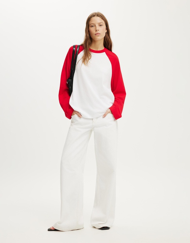 Cotton On - Boxy Raglan Long Sleeve Tee