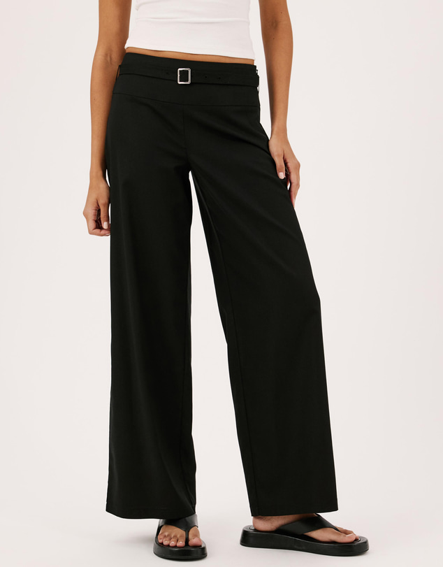 Atmos&Here - Lyra Mid Rise Linen Blend Pants with Tie