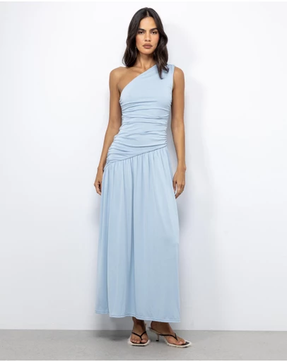 AERE - Aloma One Shoulder Ruched Dress