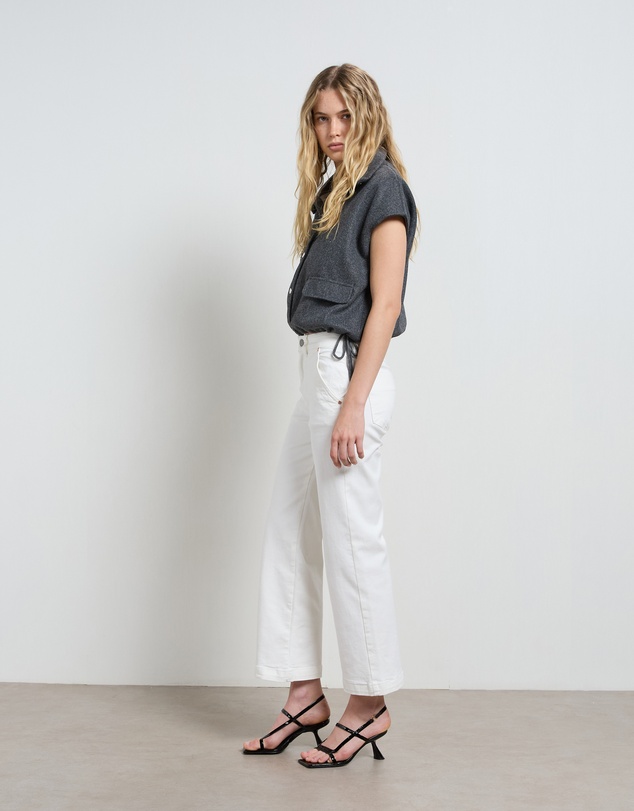 DRICOPER DENIM - Cody Ivory Kick Flare Trouser