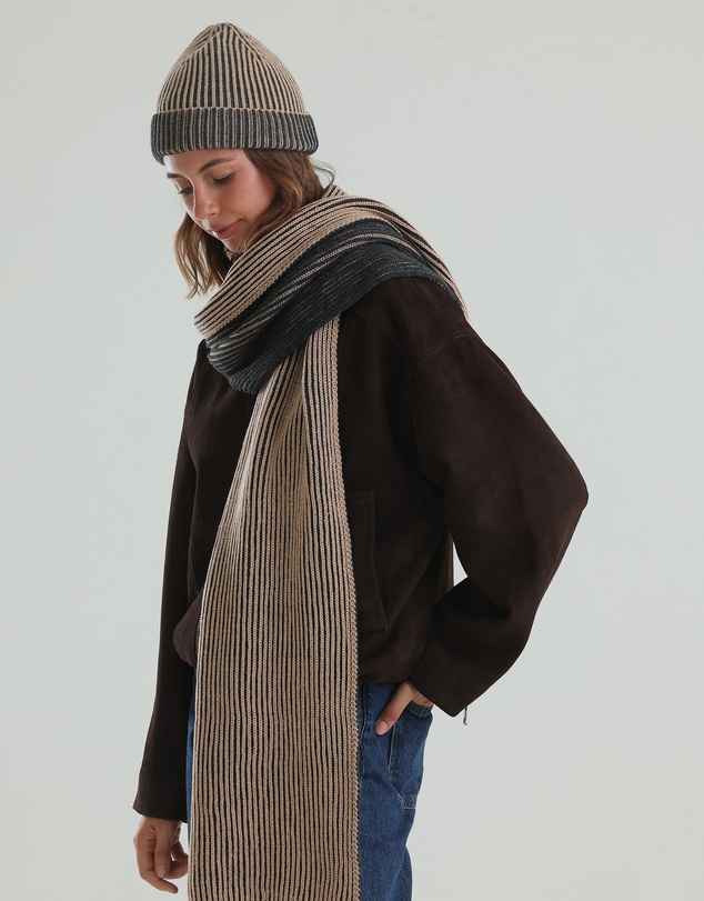 Morgan & Taylor - Sarina Ribbed Knit Beanie in Black