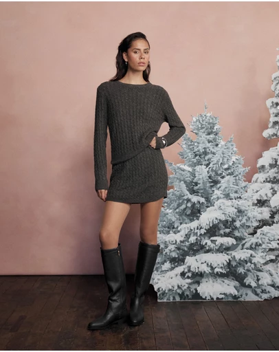 Forcast - Andie Cable Knit Mini Skirt