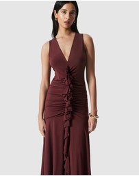 & Other Stories - V-Neck Ruffle Maxi Dress