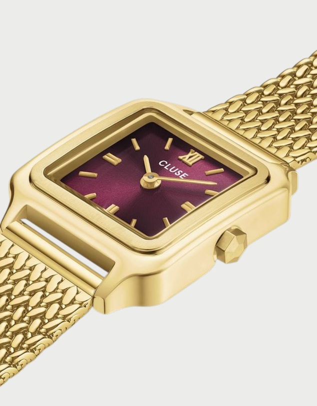 Cluse - CLUSE Gracieuse Mini, Mesh, Dark Cherry, Gold Colour