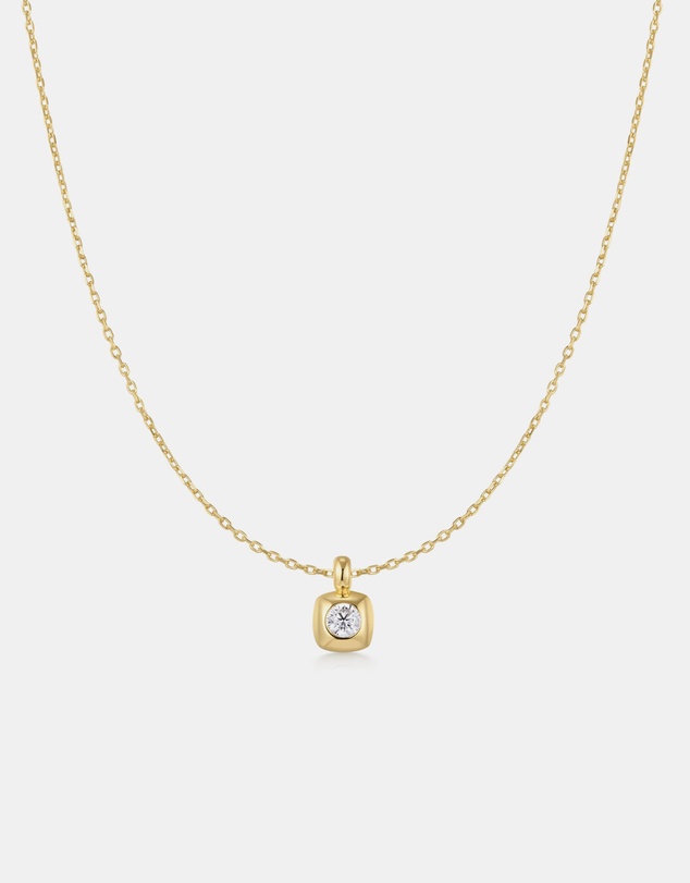 Ania Haie - Ania Haie Gold Modern Bezel-Set Solitaire Necklace