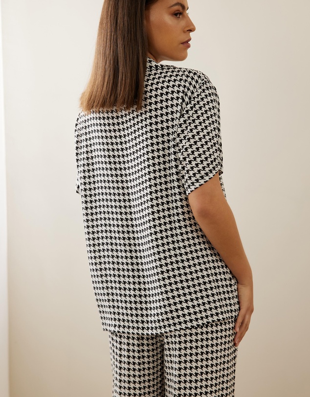 Atmos&Here - Ruby Houndstooth Long PJ Set