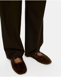 ARKET - Faux-Fur Mary Jane Flats