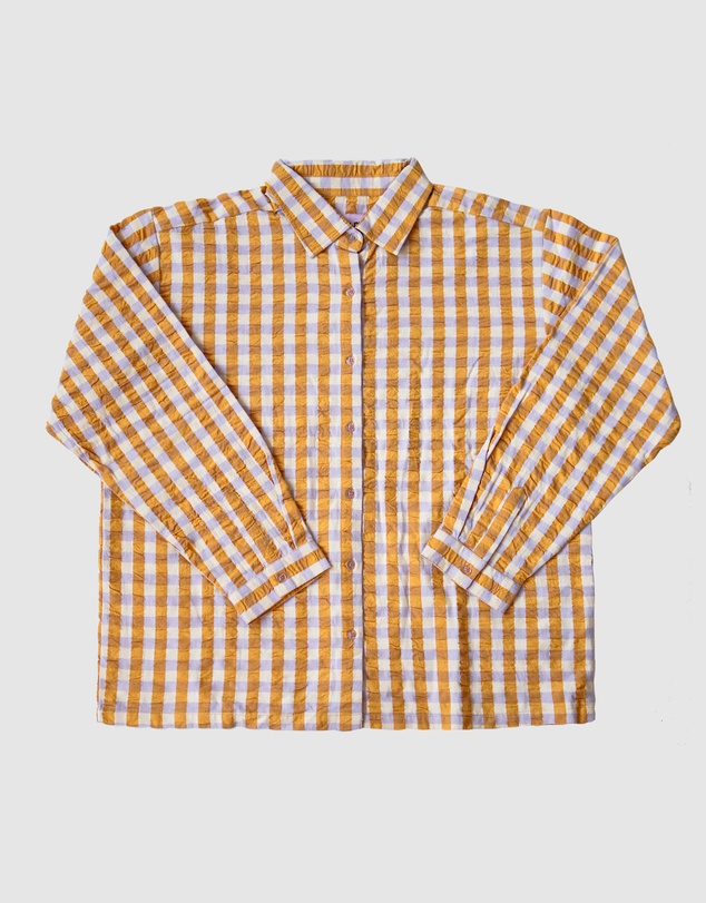 Mosey Me - Mango Seersucker Long Pyjama Set