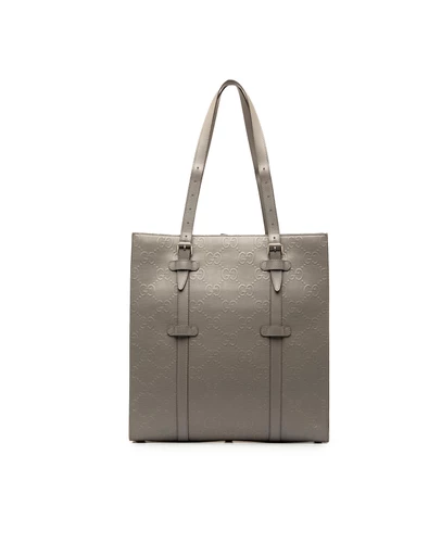 Gucci - Pre-Loved GG Embossed Leather Vertical Tote