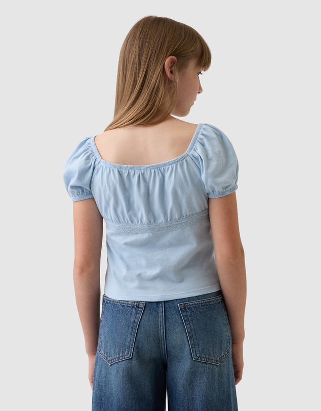 GAP - SS Lace Trim Top - Teens