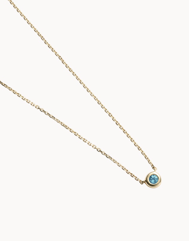 Kirstin Ash - Petite Birthstone Necklace September London Blue Topaz