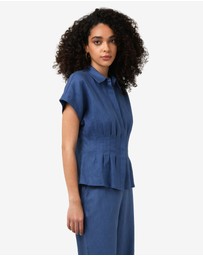 Forcast - Ami Linen Pleated Tuck Shirt