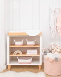 Living Textiles - 3 Pc Cotton Rope Storage Set - Blush/White