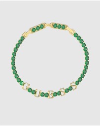 GUESS - Arm Party Gold Tone Green Crystal Bracelet