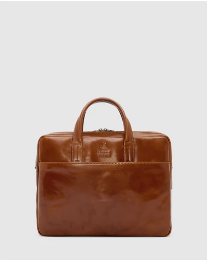 Republic of Florence - The Tokyo Tan Leather Laptop Briefcase
