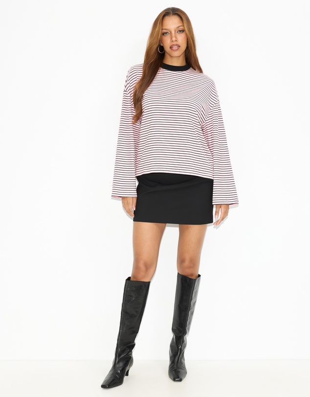 Dazie - Nostalgia Stripe Oversized LS Tee