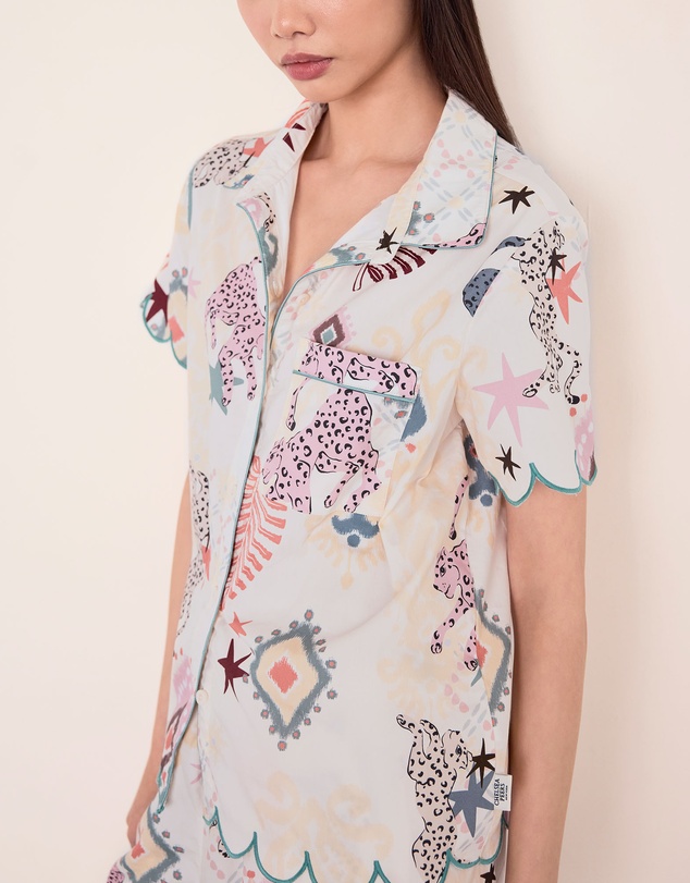 Chelsea Peers - Cotton Poplin Ikat Long Pyjama Set