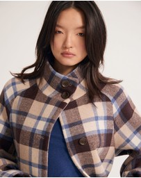 Oxford - Edi Checked Funnel Collar Coat