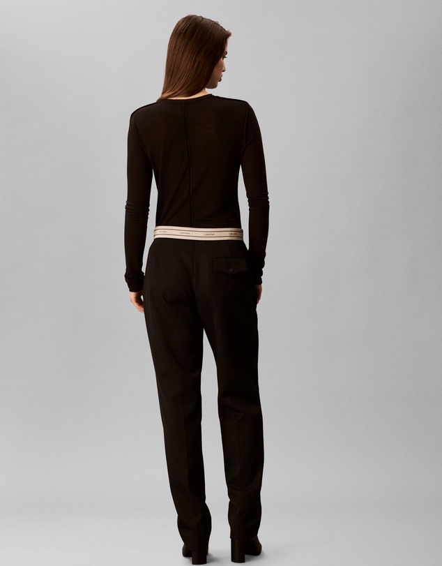 Calvin Klein - Wool Logo Waistband Pants