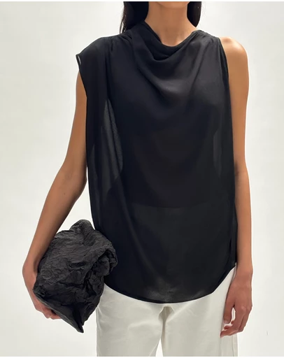 Minima Esenciales - Alix Sheer Relaxed Draped Top