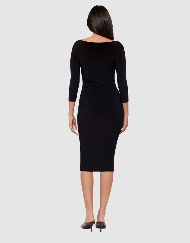 Miraclesuit Shapewear - Rory 3/4 Sleeve Boat Neckline Bodycon Shaping Dress