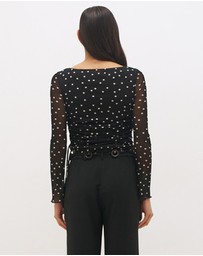 MON RENN - Vesper Spot Long Sleeve Top