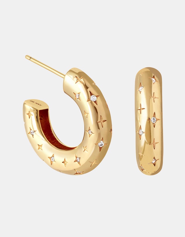 Astrid & Miyu - Cosmic Star Dome 18Ct Hoops