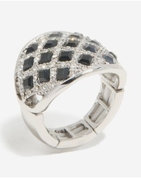 Lovisa - Silver Mini Black Triangles Ring