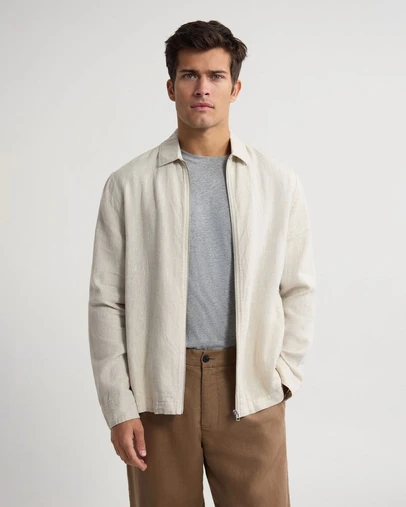 Oxford - Adem French Linen Zip Bomber
