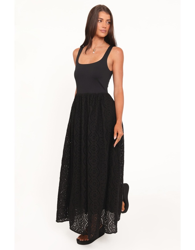 Petal & Pup - Alva Midi Dress - Black Broderie