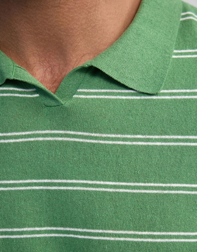 Oxford - Basey Linen Blend Striped Polo