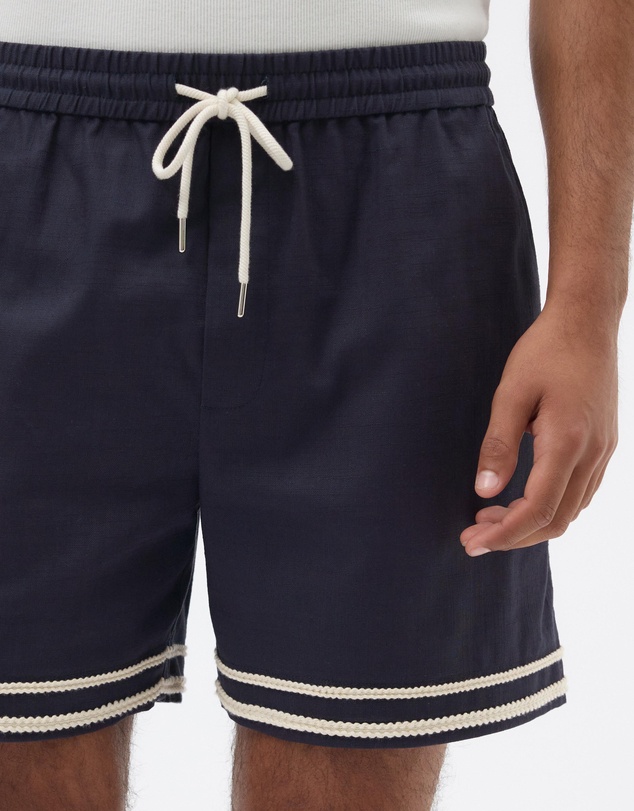 AERE - Contrast Linen Blend Shorts