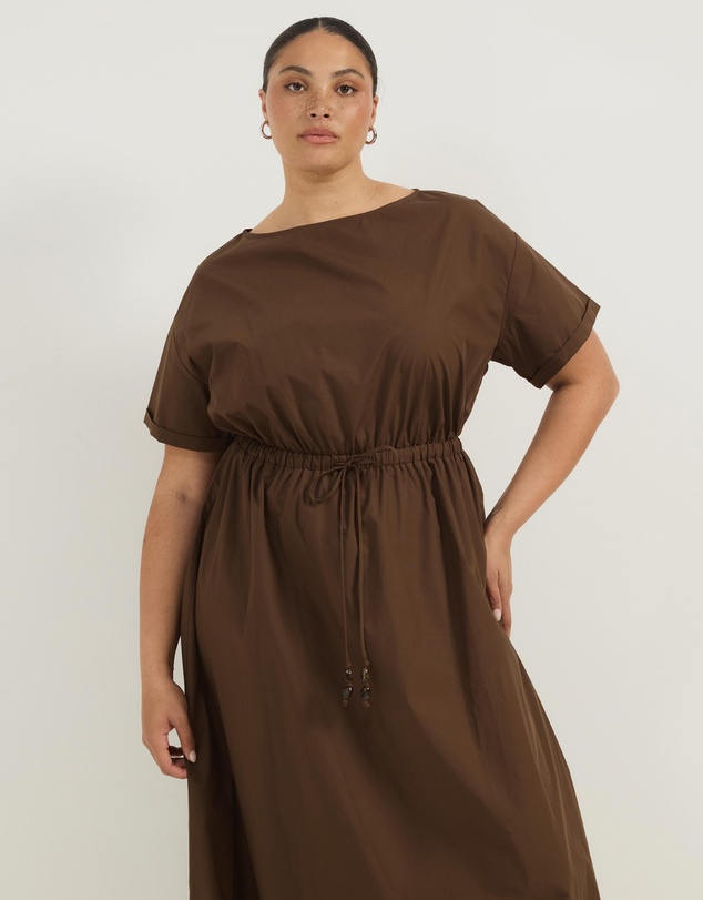 Atmos&Here Curvy - Elena Cotton Poplin Midi Dress