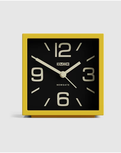 Newgate - Newgate Cube Mantel Clock-Citrus Yellow