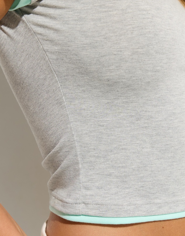 Dazie - Anna Layered Look V Neck T-Shirt